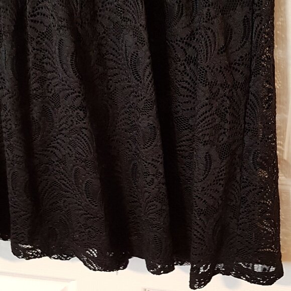 Dex Girls Formal Party Dress ~ Deep Black with Black Lace Overlay ~ Sz. 14 ~ - Picture 4 of 4